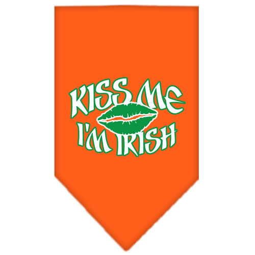 Kiss me I'm Irish Screen Print Bandana Orange Large